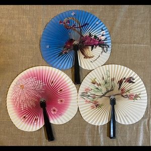 Oriental Folding Fans, set of 3